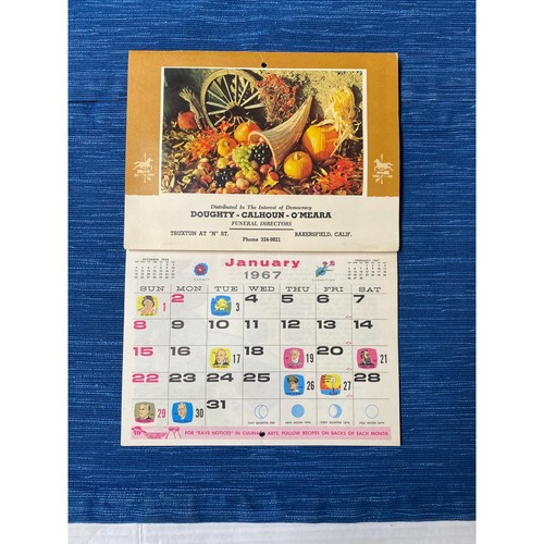 Calendario vintage funerale - calendario,