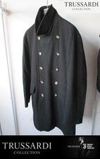 CAPPOTTO PEACOAT TRUSSARDI DOPPIO PETTO LANA UOMO GIACCONE MADE IN ITALY GIACCA