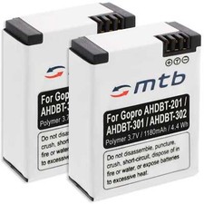 2x Batteria per GoPro Hero3 & Hero3+ Black, White, Silver Ed. - 1180mAh Polymer!