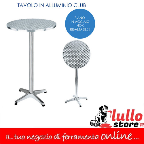 Tavolo alto tondo - alto, alluminio