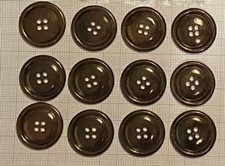 BOTTONI  VINTAGE PER CAPPOTTO 4 FORI 2,7 CM LOTTO STOCK 12 PEZZI