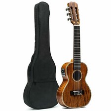 Mini Guitalele acustica da concerto 28" con equalizzatore artigianale in legno di acacia con sacchetto in spugna