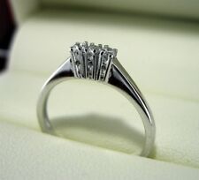 Anello fedina Trilogy oro bianco 18kt. diamanti 0.18 naturali certificati donna 