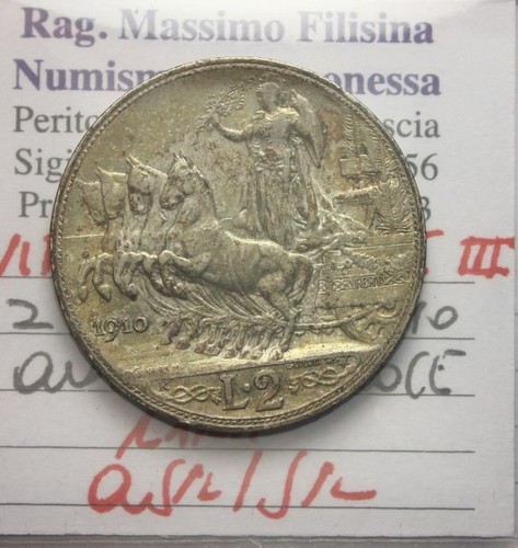 Veiii lire argento 1910 - veiii, 2