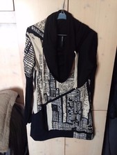 PIANURA STUDIO TOP FELPA LUNGO STAMPATO NUOVO  BICOLORE ORIGINALE 48