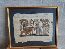 Quadro Papiro egiziano autentico con vetro e cornice 56x 48