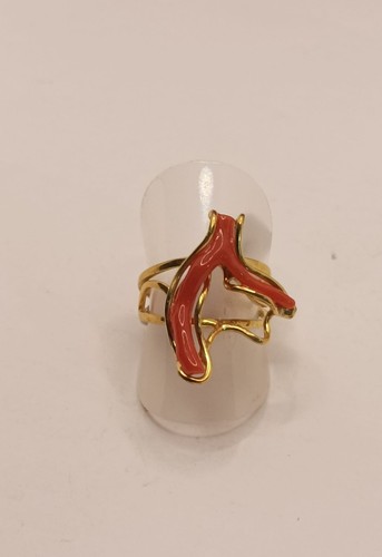 Anello argento dorato ramo - anello,