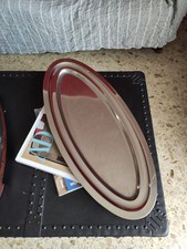 Scenografico Vassoio stile Giò Ponti in acciaio inox 18/8 Mepra anni 70