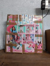 Barbie Villa dei Sogni, Più di 75 Pezzi Casa delle Bambole Festa in Piscina con Scivolo Usato