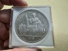Monete 1 Piastre Argento Indocina 1913 Vintage Rare_Negozio LDP.