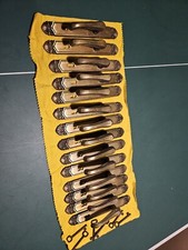 Maniglia Ottone Epoca Vintage Ottone Bronzato Imbrunito 8coppie  24x3,5 Cm 16pz 