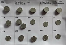 lotto 70 monete 5 lire Delfino dal 1951 al 1983 purecon firma distante dal bordo