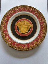 VERSACE ROSENTHAL PIATTO 18 CM MEDUSA IKARUS ROSSO,NERO,ORO