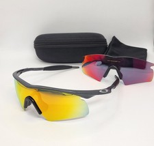 Oakley M Frame Grigio Metallizzato Ibrido Fumo + Rosso e Nuovo Aftermarket Fuoco POLARIZZATO 