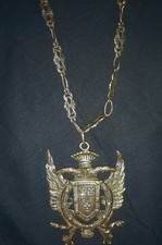 STEMMA ARALDICO IN ARGENTO AQUILA BICIPITE CORONATA CON TRE GIGLI