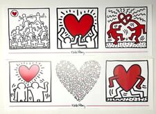 Keith Haring,  bundle poster , Heart series , original poster 1990