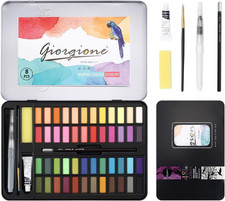 48 Set Acquerelli Professionali Con Tampone in Carta Colori Ad Acqua Versatile, 