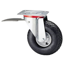 RUOTA  PNEUMATICA AVO 54BIS 200X50 MM SUPPORTO GIREVOLE IN ACCIAIO CON FRENO