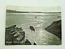 VECCHIA FOTO CARTOLINA MONFARDINI TRAMONTO SUL FIUME PO CANALE MORBASCO CREMONA