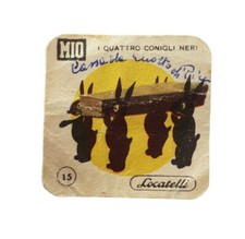 *HH* Rara figurina carta Mio Locatelli vintage anni 50 pinocchio 15 conigli neri