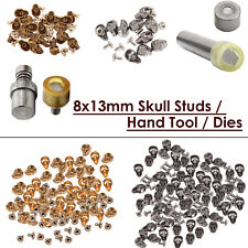 Borchie a punta teschio con perni 10/50/100 pezzi rivetti in metallo per pelle fai da te punk wear