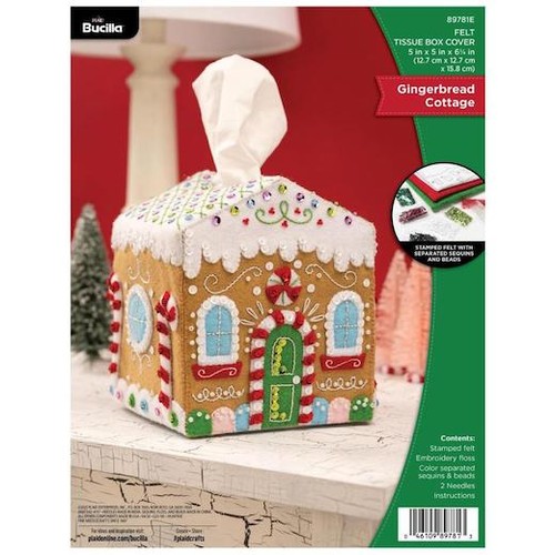 Bucilla tissue box cover - bucilla, kit