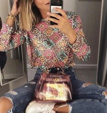 Top zara paillettes cropped - paillettes,