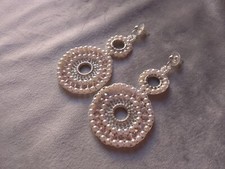 Orecchini Bianco Rosa Cerchio