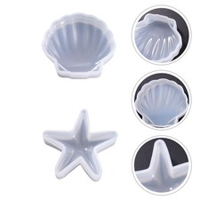  2 stampi in silicone a forma di stella marina conchiglia, stampi fai da te,