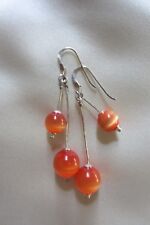 Orecchini  corniola arancio in argento 925 