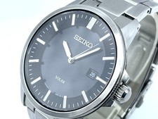 Orologio uomo SEIKO Solar quadrante nero cinturino 100 mW/R misura 6,3 pollici V147-0AV0