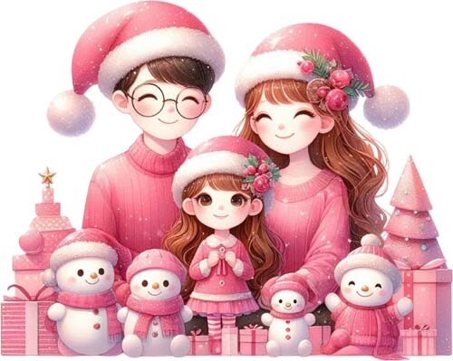 Adesivo vinile rosa - , natale