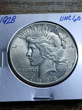 1928 P Dollaro Pace Grado Superiore 90% Argento Chiave Data Non Circolata 1 Offerta Può Vincere