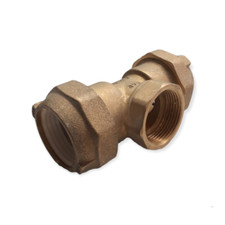 RACCORDO OTTONE TEE TUBO POLIETILENE Ø 40 X 1"1/4 DERIVAZIONE 11/4 FEMMINA