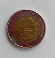 Due Euro Slovenia Emu 1999-2009 commemorativa