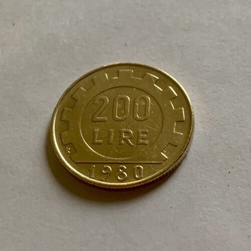 Moneta 200 lire - moneta,