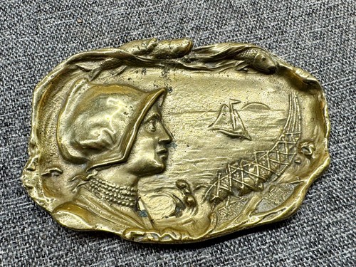 Antique brass dish - brass,