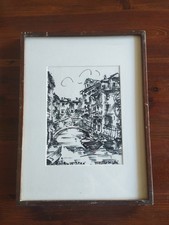 Dipinto di Piero Giovecchi - Rio Widman - Venezia - Quadro Vintage 