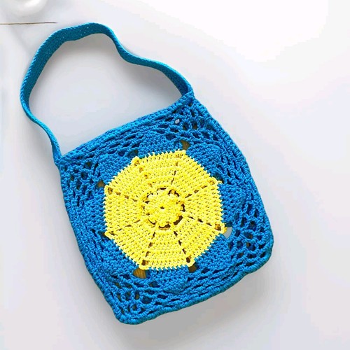 Borsa rete blu gialla - blu,