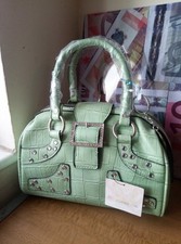 Borsa a tracolla JLo Jennifer Lopez verde menta paillettes gioiello borchie borsetta