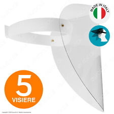 5x VISIERE Parafiato Regolabili Trasparenti PLEXIGLASS Paraschizzi Schermo Viso