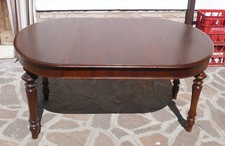 Elegante Tavolo Lombardo Ovale epoca '800 in NOCE allungabile 157x110 Restaurato