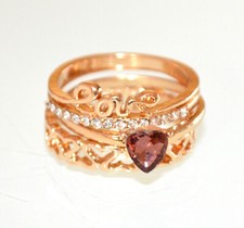 Anello donna oro dorato set 3