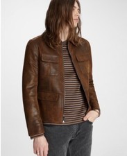 Giacca pelle marrone