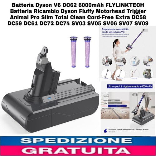 Batteria dyson dc62 - v6, 6000mah