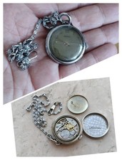 40s ALPINA CAL 588 SMALL AND NICE POCKET WATCH VINTAGE UHREN OROLOGIO STEEL 33mm