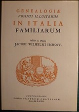 GENEALOGIA: IMHOFF, GENEALOGIAE VIGINTI ILLUSTRIUM IN ITALIA FAMILIARUM. 1973