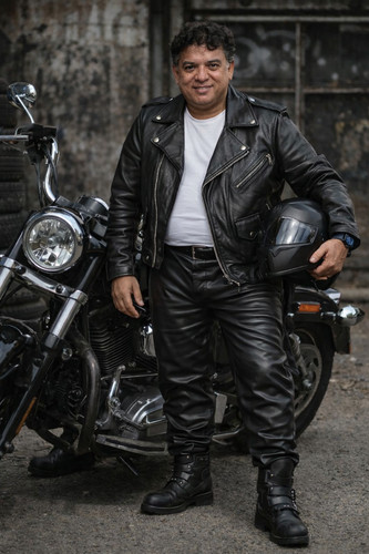 Giacca moto uomo vera - , pelle