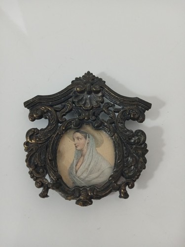 Antica miniatura ritratto dama - antica,