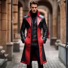 Trench coat uomo rosso e nero